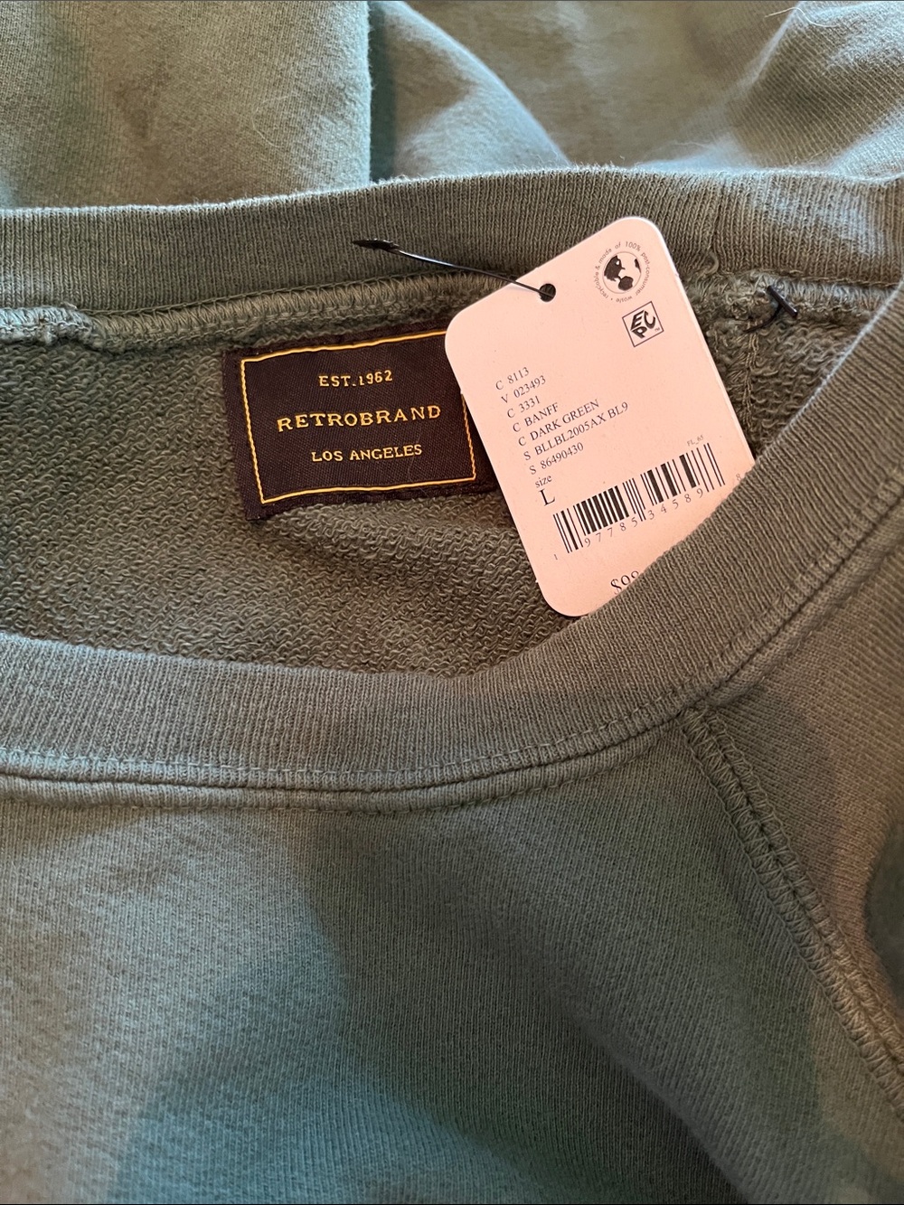 Free People Retro Brand Banff Sweatshirt Sz L NWT - Picture 3 of 3